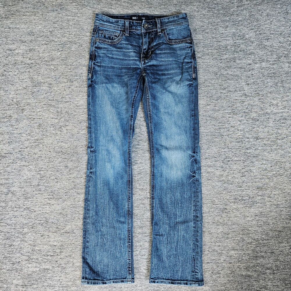 BKE Buckle Aiden Bootcut Jeans Mens 27x31 Blue Stretch Denim Medium Wash Western